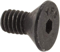 Value Collection - #4-48 UNF Hex Socket Drive, 82° Flat Screw - Alloy Steel, Black Oxide Finish, Fully Threaded, 1/4" OAL - USA Tool & Supply
