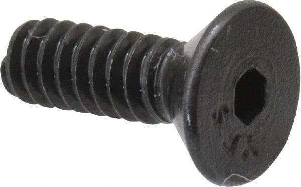 Value Collection - #6-32 UNC Hex Socket Drive, 82° Flat Screw - Alloy Steel, Black Oxide Finish, Fully Threaded, 7/16" OAL - USA Tool & Supply
