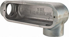 Cooper Crouse-Hinds - Form 5, LL Body, 2" Trade, Rigid Malleable Iron Conduit Body - Oval, 10-1/2" OAL, 68 cc Capacity, Gray - USA Tool & Supply