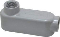 Cooper Crouse-Hinds - Form 5, LB Body, 3/4" Trade, IMC, Rigid Aluminum Conduit Body - Oval/Rectangle, 4.97" OAL, 7.3 cc Capacity, Silver - USA Tool & Supply