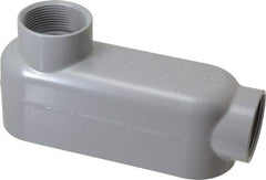 Cooper Crouse-Hinds - Form 5, LB Body, 1-1/2" Trade, IMC, Rigid Aluminum Conduit Body - Oval/Rectangle, 7.81" OAL, 33.8 cc Capacity, Silver - USA Tool & Supply