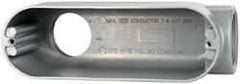 Cooper Crouse-Hinds - Form 5, LB Body, 2" Trade, IMC, Rigid Aluminum Conduit Body - Oval/Rectangle, 10.2" OAL, 71.2 cc Capacity, Silver - USA Tool & Supply