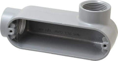 Cooper Crouse-Hinds - Form 5, LR Body, 1" Trade, IMC, Rigid Aluminum Conduit Body - Oval/Rectangle, 5.94" OAL, 12.2 cc Capacity, Silver - USA Tool & Supply