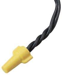 Ideal - 2, 18 to 3, 12 AWG, 600 Volt, Flame Retardant, Wing Twist on Wire Connector - Yellow, 221°F - USA Tool & Supply