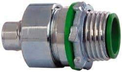 Cooper Crouse-Hinds - 3/8" Trade, Steel Threaded Straight Liquidtight Conduit Connector - Insulated - USA Tool & Supply