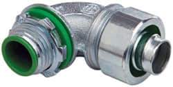 Cooper Crouse-Hinds - 1/2" Trade, Malleable Iron Threaded Angled Liquidtight Conduit Connector - Insulated - USA Tool & Supply