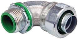 Cooper Crouse-Hinds - 3/4" Trade, Malleable Iron Threaded Angled Liquidtight Conduit Connector - Insulated - USA Tool & Supply