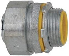 Cooper Crouse-Hinds - 1" Trade, Malleable Iron Threaded Straight Liquidtight Conduit Connector - Insulated - USA Tool & Supply