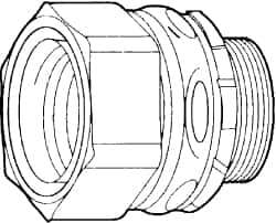 Cooper Crouse-Hinds - 4" Trade, Malleable Iron Threaded Straight Liquidtight Conduit Connector - Noninsulated - USA Tool & Supply