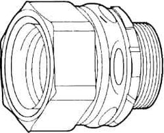 Cooper Crouse-Hinds - 2-1/2" Trade, Malleable Iron Threaded Straight Liquidtight Conduit Connector - Noninsulated - USA Tool & Supply