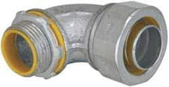 Cooper Crouse-Hinds - 1" Trade, Malleable Iron Threaded Angled Liquidtight Conduit Connector - Insulated - USA Tool & Supply