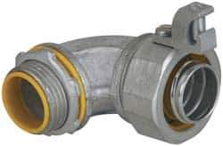 Cooper Crouse-Hinds - 2" Trade, Malleable Iron Threaded Angled Liquidtight Conduit Connector - Insulated - USA Tool & Supply