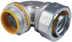 Cooper Crouse-Hinds - 1-1/4" Trade, Malleable Iron Threaded Angled Liquidtight Conduit Connector - Insulated - USA Tool & Supply