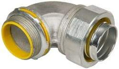 Cooper Crouse-Hinds - 1-1/2" Trade, Malleable Iron Threaded Angled Liquidtight Conduit Connector - Insulated - USA Tool & Supply