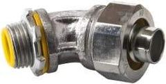 Cooper Crouse-Hinds - 1/2" Trade, Malleable Iron Threaded Angled Liquidtight Conduit Connector - Insulated - USA Tool & Supply