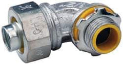 Cooper Crouse-Hinds - 1/2" Trade, Malleable Iron Threaded Angled Liquidtight Conduit Connector - Insulated - USA Tool & Supply