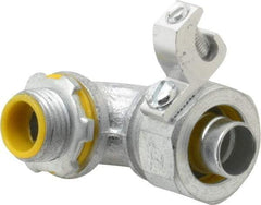 Cooper Crouse-Hinds - 1/2" Trade, Malleable Iron Threaded Angled Liquidtight Conduit Connector - Insulated - USA Tool & Supply