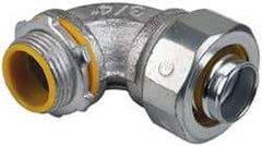 Cooper Crouse-Hinds - 3/4" Trade, Malleable Iron Threaded Angled Liquidtight Conduit Connector - Insulated - USA Tool & Supply