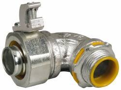 Cooper Crouse-Hinds - 3/4" Trade, Malleable Iron Threaded Angled Liquidtight Conduit Connector - Insulated - USA Tool & Supply