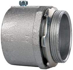 Cooper Crouse-Hinds - 2" Trade, Malleable Iron Set Screw Straight Rigid/Intermediate (IMC) Conduit Connector - Noninsulated - USA Tool & Supply
