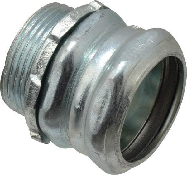 Cooper Crouse-Hinds - 1-1/4" Trade, Steel Compression Straight EMT Conduit Connector - Insulated - USA Tool & Supply