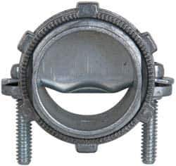 Cooper Crouse-Hinds - 1" Trade, Die Cast Zinc Squeeze Clamp Straight FMC Conduit Connector - Noninsulated - USA Tool & Supply