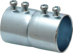 Cooper Crouse-Hinds - 1-1/4" Trade, Steel Set Screw EMT Conduit Coupling - Noninsulated - USA Tool & Supply