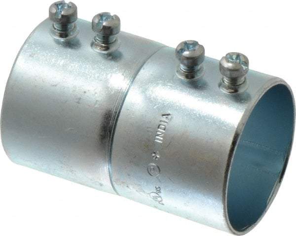 Cooper Crouse-Hinds - 1-1/2" Trade, Steel Set Screw EMT Conduit Coupling - Noninsulated - USA Tool & Supply