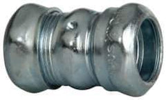 Cooper Crouse-Hinds - 1/2" Trade, Steel Compression EMT Conduit Coupling - Noninsulated - USA Tool & Supply