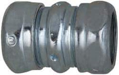 Cooper Crouse-Hinds - 3/4" Trade, Steel Compression EMT Conduit Coupling - Noninsulated - USA Tool & Supply