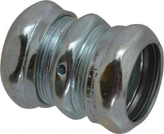 Cooper Crouse-Hinds - 1" Trade, Steel Compression EMT Conduit Coupling - Noninsulated - USA Tool & Supply