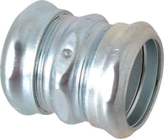 Cooper Crouse-Hinds - 1-1/4" Trade, Steel Compression EMT Conduit Coupling - Noninsulated - USA Tool & Supply