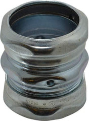 Cooper Crouse-Hinds - 1-1/2" Trade, Steel Compression EMT Conduit Coupling - Noninsulated - USA Tool & Supply