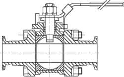 VNE - 3/4" Pipe, Full Port, Stainless Steel Sanitary Ball Valve - Exact Industrial Supply