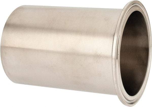 VNE - 3", Clamp Style, Sanitary Stainless Steel Pipe Tygon Hose Adapter - Tube OD Connection, Grade 304 - USA Tool & Supply