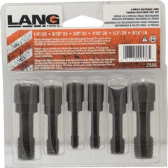 Lang - UNF, 3 & 4 Flute, Zinc Finish, Carbon Steel Tap Set - Right Hand Cut - USA Tool & Supply