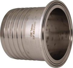 VNE - 2-1/2", Clamp Style, Sanitary Stainless Steel Pipe Rubber Hose Adapter - Tube OD Connection, Grade 304 - USA Tool & Supply