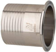 VNE - 3", Clamp Style, Sanitary Stainless Steel Pipe Rubber Hose Adapter - Tube OD Connection, Grade 304 - USA Tool & Supply