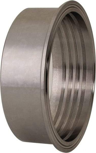 VNE - 4", Clamp Style, Sanitary Stainless Steel Pipe Recessless Ferrule (Expanding) - Tube OD Connection, Grade 304 - USA Tool & Supply