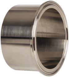 VNE - 3", Clamp Style, Sanitary Stainless Steel Pipe Tank Welding Ferrule - Tube OD Connection, Grade 316/316L - USA Tool & Supply