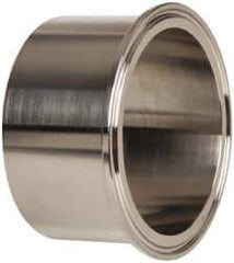 VNE - 3", Clamp Style, Sanitary Stainless Steel Pipe Tank Welding Ferrule - Tube OD Connection, Grade 316/316L - USA Tool & Supply