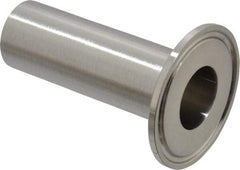 VNE - 1", Clamp Style, Sanitary Stainless Steel Pipe Long Tank Welding Ferrule - Tube OD Connection, Grade 316/316L - USA Tool & Supply