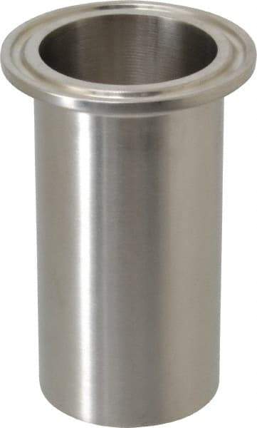 VNE - 1-1/2", Clamp Style, Sanitary Stainless Steel Pipe Long Tank Welding Ferrule - Tube OD Connection, Grade 316/316L - USA Tool & Supply