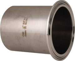 VNE - 2-1/2", Clamp Style, Sanitary Stainless Steel Pipe Long Tank Welding Ferrule - Tube OD Connection, Grade 316/316L - USA Tool & Supply