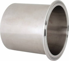 VNE - 4", Clamp Style, Sanitary Stainless Steel Pipe Long Tank Welding Ferrule - Tube OD Connection, Grade 316/316L - USA Tool & Supply