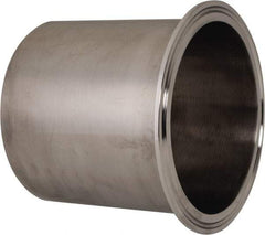 VNE - 4", Clamp Style, Sanitary Stainless Steel Pipe Long Tank Welding Ferrule - Tube OD Connection, Grade 304 - USA Tool & Supply