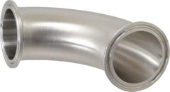 VNE - 2", Clamp Style, Sanitary Stainless Steel Pipe 90° Elbow - Tube OD Connection, Grade 316/316L - USA Tool & Supply