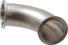 VNE - 2", Clamp Style, Sanitary Stainless Steel Pipe 90° Elbow - Tube OD Connection, Grade 304 - USA Tool & Supply