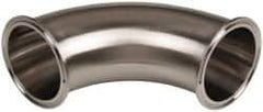 VNE - 3", Clamp Style, Sanitary Stainless Steel Pipe 90° Elbow - Tube OD Connection, Grade 304 - USA Tool & Supply