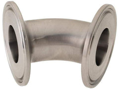 VNE - 1", Clamp Style, Sanitary Stainless Steel Pipe 45° Elbow - Tube OD Connection, Grade 316/316L - USA Tool & Supply